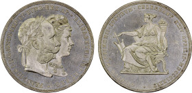 AUSTRIA: Franz Josef I, 1848-1916, AR 2 florin, 1879, Bruce-XM5, Silver Wedding Anniversary, hairlined, very lustrous, UNC, ex Almer H. Orr III Collec...