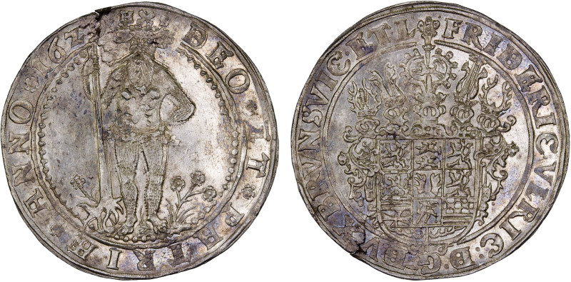 BRUNSWICK-WOLFENBÜTTEL: Friedrich Ulrich, 1613-1634, AR thaler (29.21g), 1629, K...