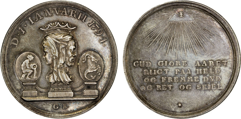 DENMARK: AR medal (11.84g), 1794, Bergsøe-9, 32mm silver medal for the Danish Ne...