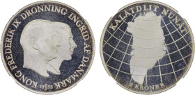 DENMARK: Frederick IX, 1947-1972, AR 2 kroner, 1953, KM-844, mintmaster NS, Greenland Tuberculosis Campaign, NGC graded MS66 PL.

Estimate: USD 100 - ...