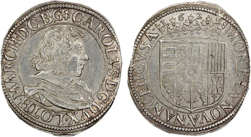 FRANCE: LORRAINE: Charles IV, 1625-1634, AR teston (8.63g), 1629, KM-45, Boudeau...