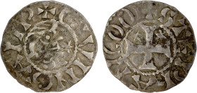 FRANCE: PONTHIEU: Etienne I, 1093-1138, AR denier (0.91g), ND, PdA-1436, small bust right with star in right field, all within inner circle with text ...