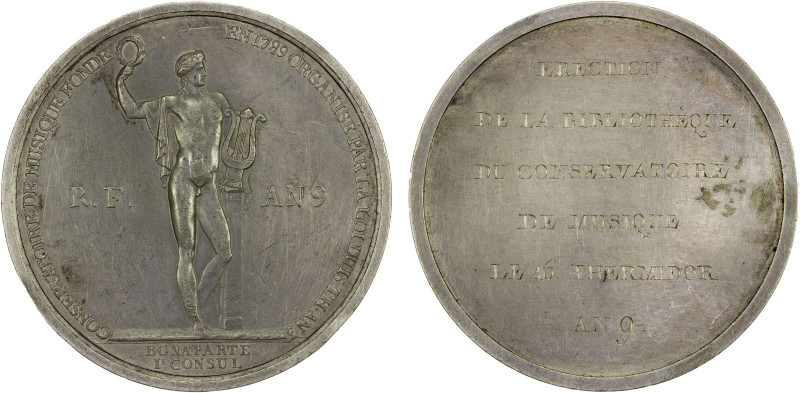 FRANCE: Napoleon I, as First Consul, 1799-1804, medal (51.51g), LAN 9 (1800-1), ...