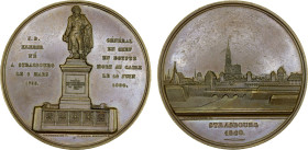 FRANCE: Louis-Philippe I, 1830-1848, AE medal (88.90g), 1840, Bramsen-1998, 59mm; J.B. KLEBER / GÉNÉRAL EN CHEF EN EGYPTE (1753-1800), statue of Klébe...