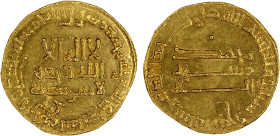 ABBASID: al-Mahdi, 775-785, AV dinar (4.26g), NM, AH164, A-214, pellet above the reverse field, lustrous Unc.

Estimate: USD 550 - 650