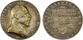 BAVARIA: AE medal (34.73g), 1920, Kienast-310, 41mm silver medal for the Death of Franz Herz and Meritorius Achievement in the Dairy Industry by Karl ...