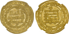 ABBASID: al-Mu'tazz, 866-869, AV dinar (4.18g), Samarqand, AH253, A-235, NGC graded MS62.

Estimate: USD 350 - 450