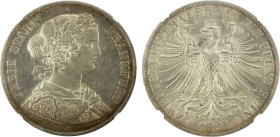 FRANKFURT AM MAIN: Free City, AR 2 thaler (vereinsthaler), 1866, KM-365, attractive toning, cleaned, NGC UNC Details.

Estimate: USD 250 - 350