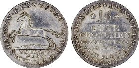 HANOVER: Georg IV, 1820-1830, AR 16 gute groschen, 1820, KM-122, light hairlines, one-year type, brilliant luster, UNC.

Estimate: USD 110 - 150