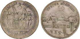 HENNEBERG-ILMENAU: Old Imitations, mining thaler (31.65g), "1698", as KM-30, as Dav-7488, initials BA, old imitation of this type of Friedrich II, Wil...