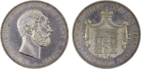 LIPPE-DETMOLD: Paul Friedrich Emil Leopold III, 1851-1875, AR thaler, 1860, KM-267. Cr-87, lightly cleaned, two-year type, AU, ex Almer H. Orr III Col...