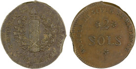 MAINZ: French Siege, AE 2 sols (7.27g), 1793/L'An 2, KM-602, War of the First Coalition issue, choice AU-UNC

Estimate: USD 200 - 250