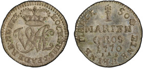 PADERBORN: Wilhelm Anton von Asseburg, bishop, 1763-1782, AR mariengroschen, 1770, KM-258, sharply struck with wonderful luster, PCGS graded MS64.

Es...