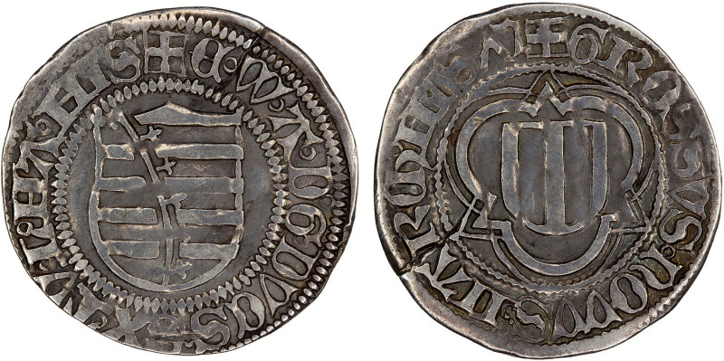 SAXONY: Ernst, Wilhelm III, and Albrecht, 1465-1482, AR spitzgroschen (1.39g), F...