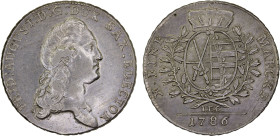 SAXE-ALBERTINE LINE: Friedrich August III, 1763-1806, AR thaler, 1786, KM-992.2. Dav-2695. Cr-131, initials IEC, very light reverse adjustment marks, ...