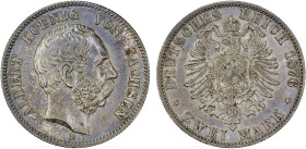 SAXE-ALBERTINE LINE: Albert, 1873-1902, AR 2 mark, 1876-E, KM-1238. Y-180, toned, XF-AU, ex Almer H. Orr III Collection.

Estimate: USD 220 - 300