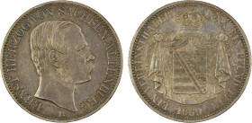 SAXE-ALTENBURG: Ernst I, 1853-1908, AR thaler, 1869-B, KM-35. Cr-16, very lightly toned, XF, ex Almer H. Orr III Collection.

Estimate: USD 125 - 175