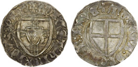 TEUTONIC ORDER: Heinrich Reuss von Plauen, 1467-1470, AR schilling (szelag) (1.73g), legends MAGST HINRICVS PRI // MONETA DRORVM PRVE; average strike,...