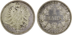 GERMANY: Kaiserreich, AR mark, 1877-A, KM-7, Jaeger-9, better date/mintmark, lustrous example, AU.

Estimate: USD 100 - 150