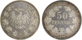 GERMANY: Kaiserreich, AR 50 pfennig, 1898-A, KM-15, light peripheral reverse tone, XF, ex Almer H. Orr III Collection.

Estimate: USD 140 - 180