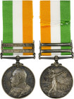 GREAT BRITAIN: Edward VII, 1901-1910, AR medal, King's South Africa Medal issued in 1902, two campaign bars SOUTH AFRICA 1901 and SOUTH AFRICA 1902, w...