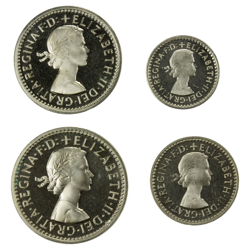 GREAT BRITAIN: Elizabeth II, 1952-2022, AR maundy set, 1968, Spink-4131, 4-piece...