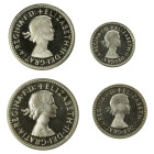 GREAT BRITAIN: Elizabeth II, 1952-2022, AR maundy set, 1968, Spink-4131, 4-piece set (no box), brilliant luster, mintage of only 964 sets, ProofLike U...