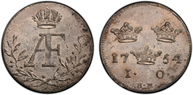 SWEDEN: Adolf Fredrik, 1751-1771, BI öre, Stockholm, 1754, KM-472, mint official...