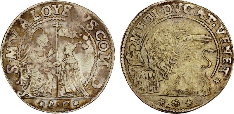 VENICE: Alvise Contarini, 1676-1684, AR 1/2 ducato (11.12g), ND (1679-81), Paol-...