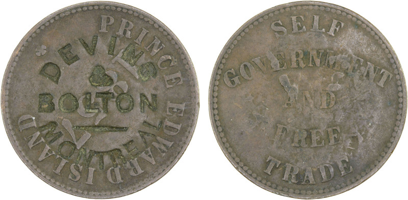 CANADA: QUEBEC: AE token, ND (1863-1880), Charlton-MT-2B2, Breton-569a, Devins &...