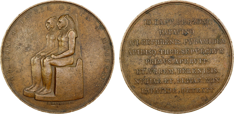 EGYPT: AE medal (72.00g), 1819, Wurzbach 620, Forrer III:554, 54mm; in honor of ...