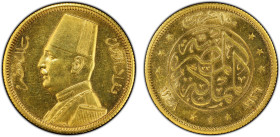 EGYPT: Fuad I, King, 1922-1936, AV 100 piastres, 1929/AH1348, KM-354, a lustrous nearly mint state example! PCGS graded AU58, ex Professor Richard Hai...