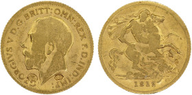 LEBANON: Local Imitations, AV 1/2 sovereign (4.01g), "1912", KM-819, local imitation of a British half sovereign of George V (KM-819), with fineness i...