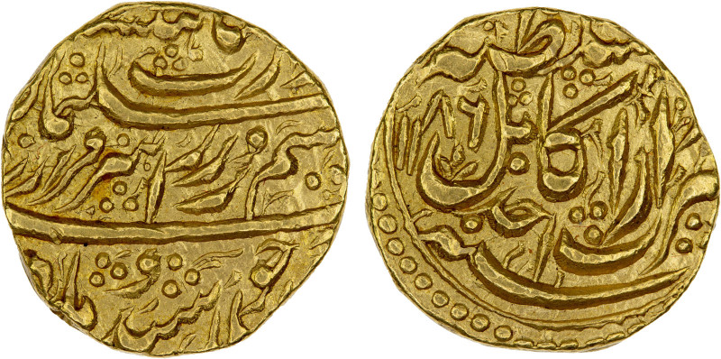 DURRANI: Sulaiman Shah, 1772, AV mohur (10.95g), Kabul, AH1186 year one ahad), A...