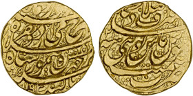 DURRANI: Taimur Shah, 1772-1793, AV mohur (10.86g), Ahmadshahi, AH1193 year 21, A-3099, KM-125, with mint epithet Ashraf al-Bilal, one test punch on e...