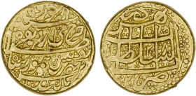 DURRANI: Taimur Shah, 1772-1793, AV mohur (10.97g), Herat, AH1208 year 20, A-3099, KM-386, with mint epithet dar al-saltanat, date on both sides, with...