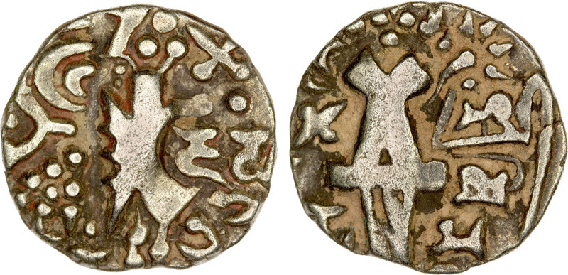 KIDARITE: Vinayaditya, ca. 776-807, debased AV dinar (7.69g), Cribb-32, highly s...