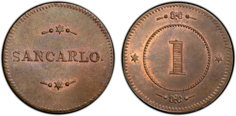 VENEZUELA: AE real token, ND, Rulau-Ven102, Hacienda San Carlo, SANCARLO // larg...