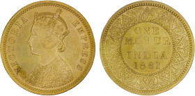 BRITISH INDIA: Victoria, Empress, 1876-1901, AV mohur, 1881, KM-496, S&W-6.10, cleaned, AU.

Estimate: USD 1500 - 2000