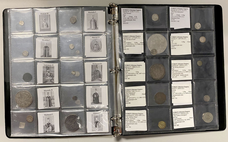 OTTOMAN EMPIRE: Collection of 31 coins, including 26 of silver or billon and 5 o...