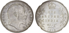 BRITISH INDIA: Edward VII, 1901-1910, AR rupee, 1910(c), KM-508, NGC graded MS64.

Estimate: USD 200 - 300