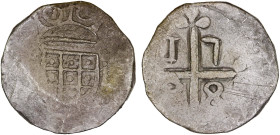 PORTUGUESE INDIA: DIU: João V, 1706-1750, AR xerafim, 1738, KM-20, cleaned, crude VF, ex SARC Auction 14, Lot 1350.

Estimate: USD 200 - 250