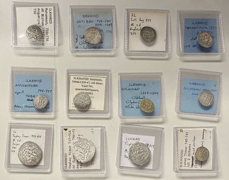 ILKHAN: LOT of 12 silver coins (double dirham unless noted) Muhammad: (1 pc) (An...