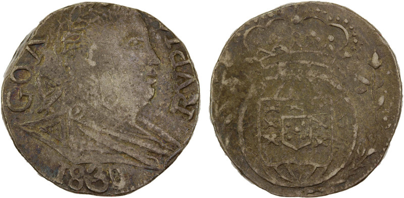 PORTUGUESE INDIA: GOA: Miguel, 1828-1834, AR rupia, 1830, KM-254, a superb examp...