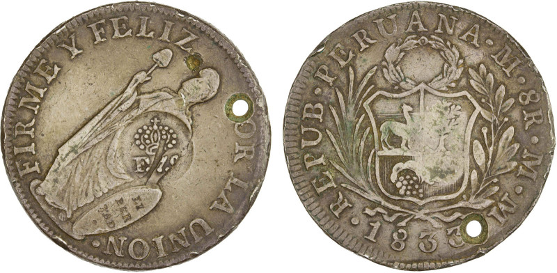 PHILIPPINES: Fernando VII, 1808-1833, AR 8 reales, ND (1832-34), KM-75, counterm...