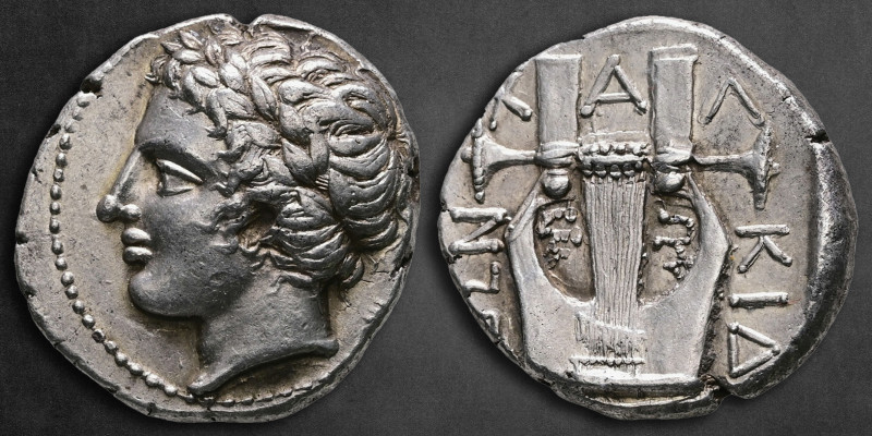 Macedon. Olynthos mint circa 420-379 BC. Chalkidian League
Tetradrachm AR

26...