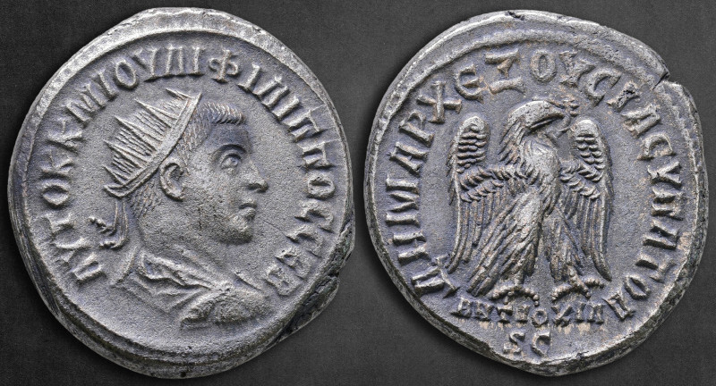 Seleucis and Pieria. Antioch. Philip II AD 247-249. 
Billon-Tetradrachm

27 m...