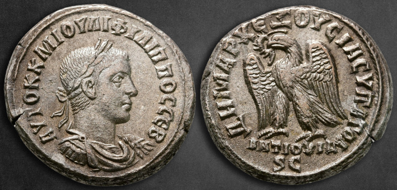 Seleucis and Pieria. Antioch. Philip II AD 247-249. 
Billon-Tetradrachm

26 m...