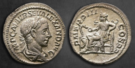 Severus Alexander AD 222-235. Struck AD 224. Rome. Denarius AR
