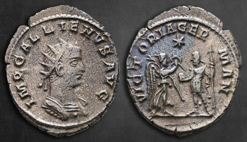 Gallienus AD 253-268. Antioch
Billon Antoninianus

23 mm, 3,81 g

IMP GALLI...